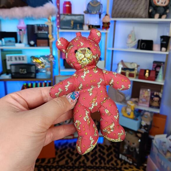 Vintage Salvatore Ferragamo Red Teddy Bear Bag Charm - Picture 1 of 2
